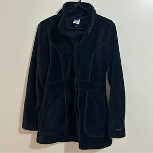 Women’s Patagonia 3/4 Length Vintage Navy Blue Fleece Jacket Size Medium